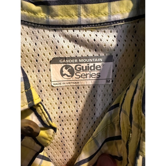 Gander Mountain Other - Gander Mountain Guide Series Mens Yellow Plaid Long Sleeve Fishing Shirt Medium